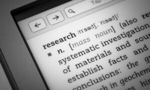 a dictionary definition of the word "research"
